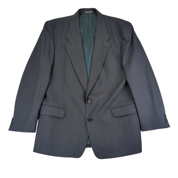 Yves Saint Laurent Navy‎ Blue Wool Two Button Sport Coat Suit Jacket Size 44L - Picture 1 of 10